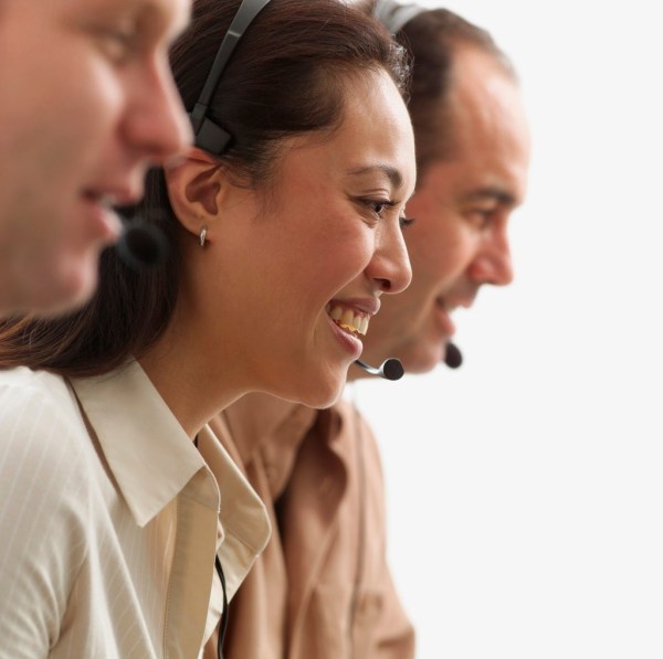 Customer Service People Wearing Telephone Headset