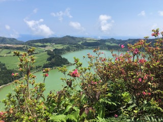shows a hot spring in the Azores